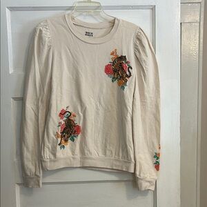 Anthropologie Back When Tiger Sweatshirt. Excellent condition! Puff sleeves!